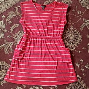 Red stripe mini dress, size L